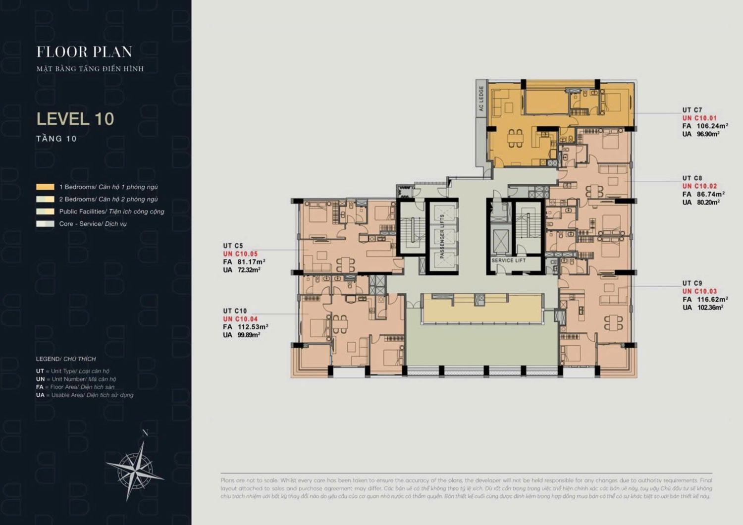mặt bằng tầng 10