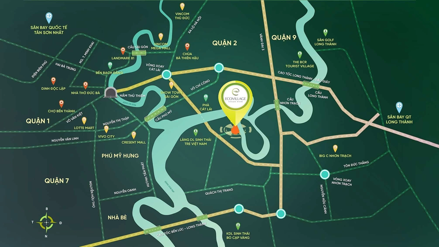 Vị tr&iacute; Ecovillage Saigon River