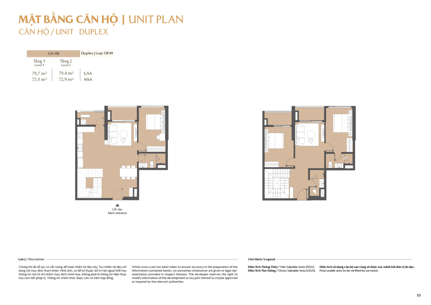 Layout căn hộ  Duplex to&agrave; B1 - Layout 8