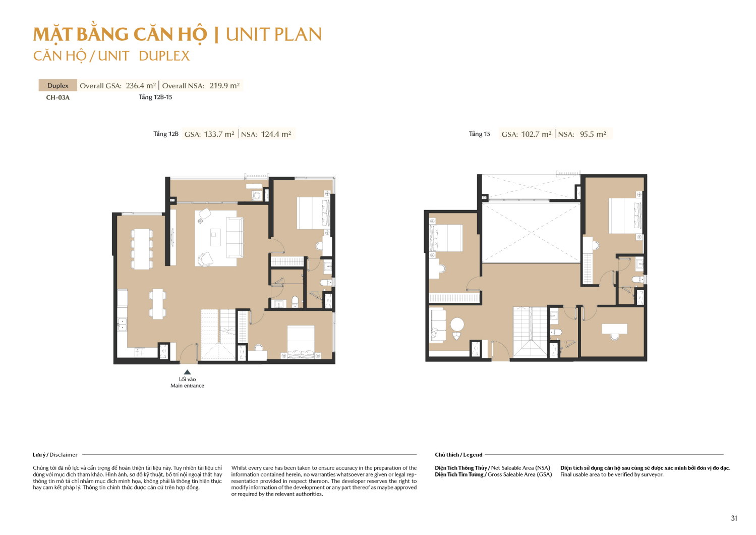 Layout căn hộ  Duplex to&agrave; A1 - Layout 19