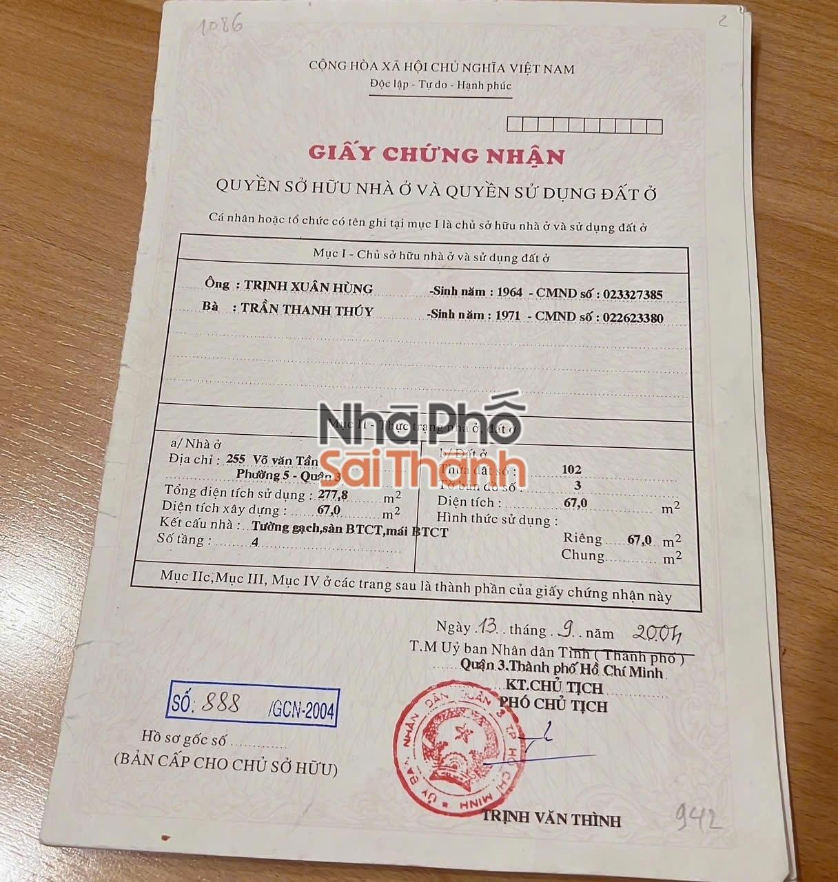 Hình ảnh Bán Nhà Mặt Tiền 255 Võ Văn Tần, Bàn Cờ – Có Hẻm Sau Lưng