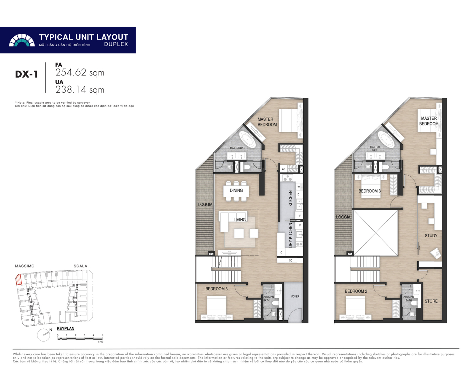 Mặt bằng Duplex The Opera Residence - Layout 1