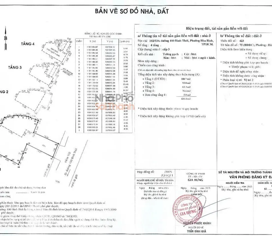Hình ảnh Bán nhà 102/53A Đường 100 Bình Thới Phường Hòa Bình