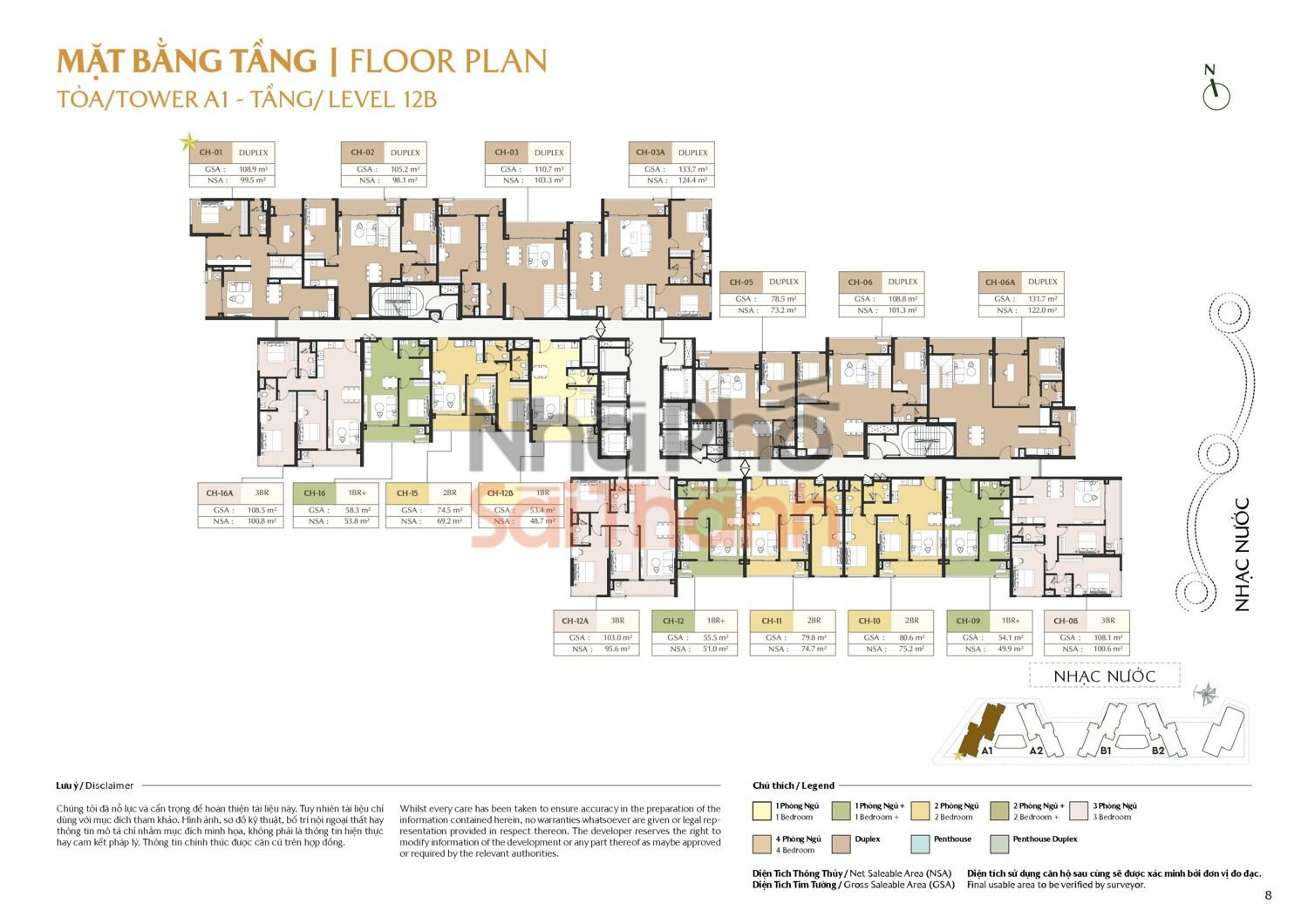 Hình ảnh Căn hộ A1-12B-12B – Tòa A1 tầng 12B | 1 Phòng ngủ | View Nội khu | Masteri Park Place