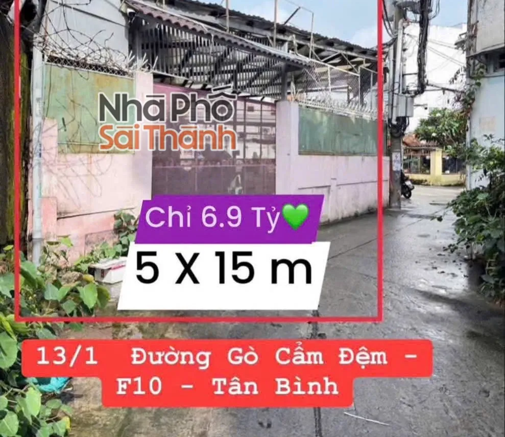 Hình ảnh Bán 2 Lô Đất 13/1 Gò Cẩm Đệm, P.10, Q. Tân Bình