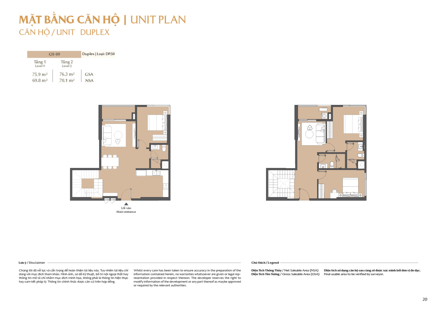 Layout căn hộ  Duplex to&agrave; B1 - Layout 9
