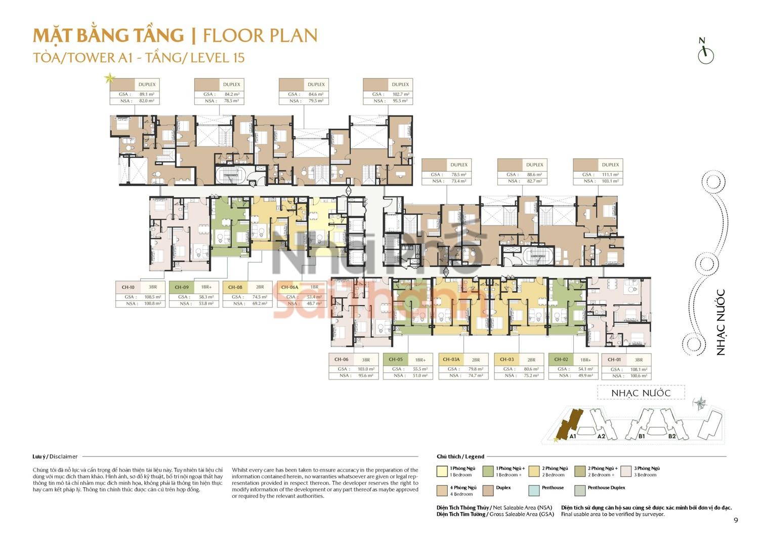 Hình ảnh Căn hộ A1-12B-01 – Tòa A1 tầng 12B 15 | Duplex | View Sông Rạch Chiếc | Masteri Park Place