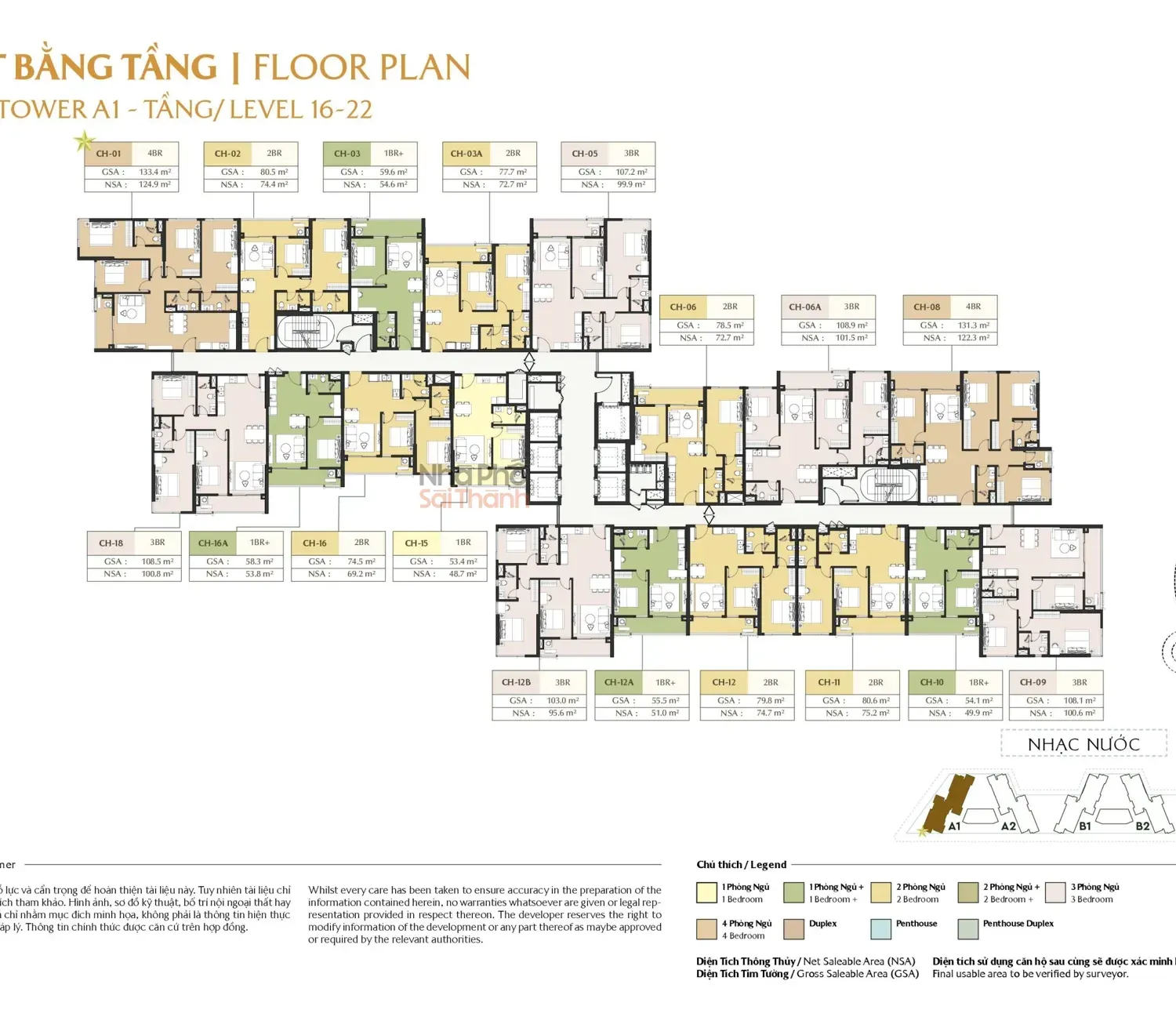 Hình ảnh Căn hộ A1-20-06 – Tòa A1 tầng 20 | 2 Phòng ngủ | View Sông Rạch Chiếc | Masteri Park Place