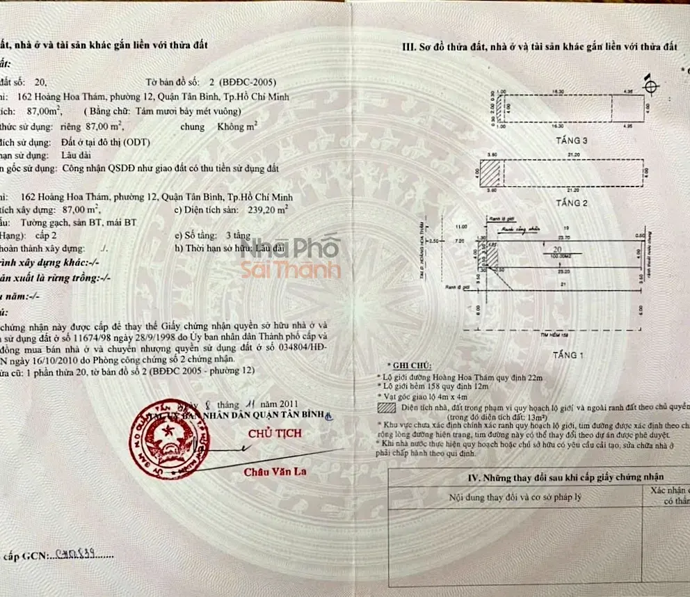 Hình ảnh Bán Nhà Mặt Tiền 162 Hoàng Hoa Thám, Phường 12, Quận Tân Bình