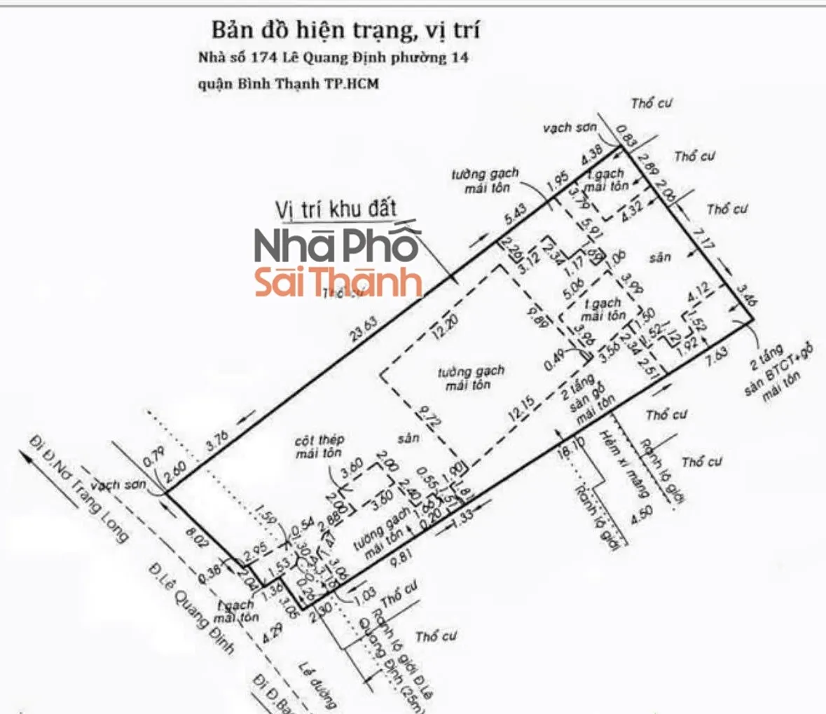 Hình ảnh Bán đất 174 Lê Quang Định Phường Bình Thạnh