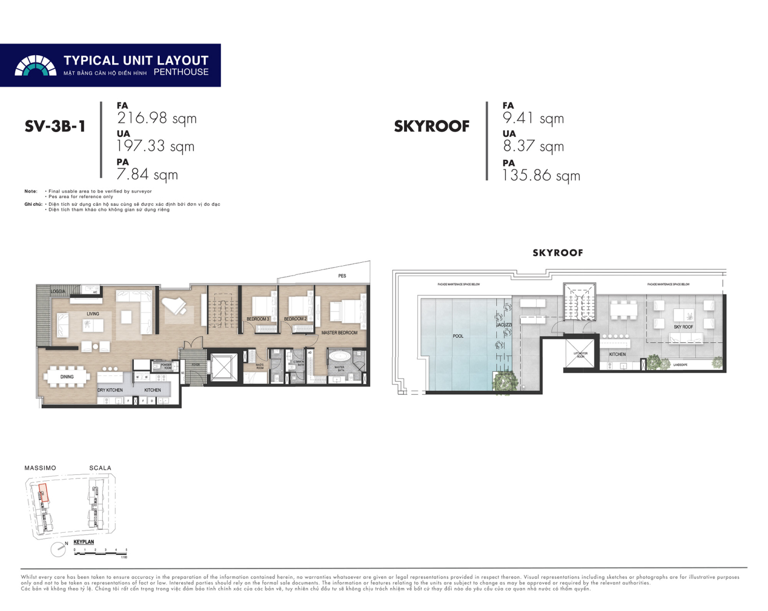 Mặt bằng Penhouse - Layout 7