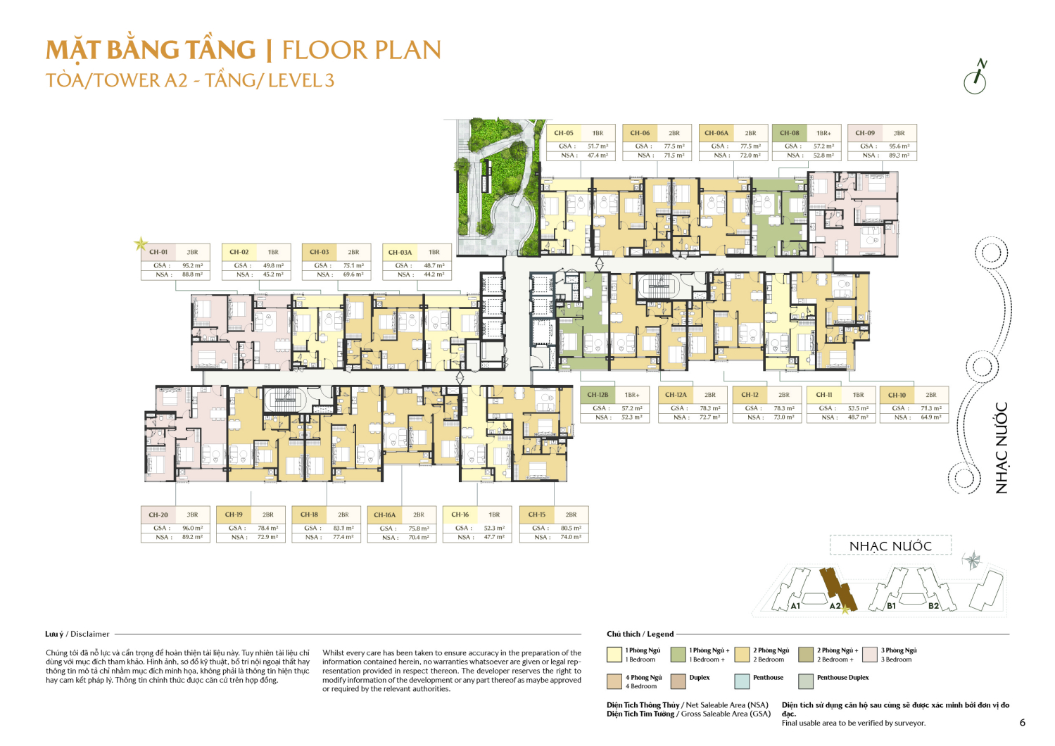 Mặt bằng To&agrave; A2 - Layout 4