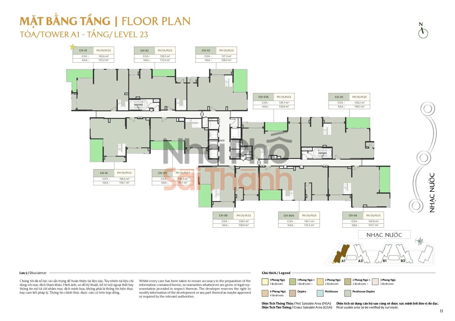 Hình ảnh Bán căn hộ Duplex Masteri Park Place A1-23-03 – Tòa A1 tầng 23 | View Sông - Kênh đào nhạc nước