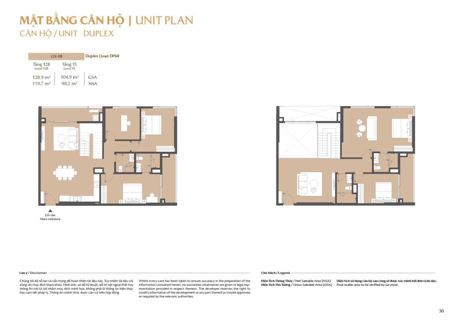 Layout căn hộ  Duplex to&agrave; B1 - Layout 19