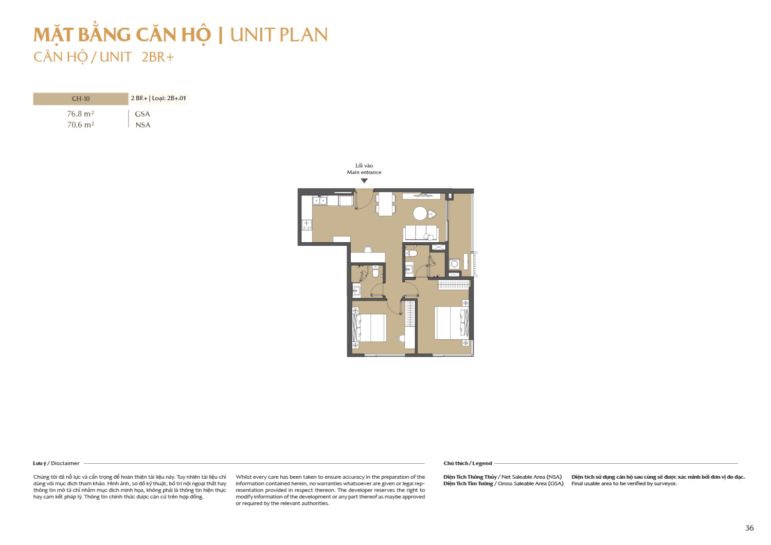 Layout căn hộ 2 ph&ograve;ng ngủ to&agrave; B2 - Layout 5
