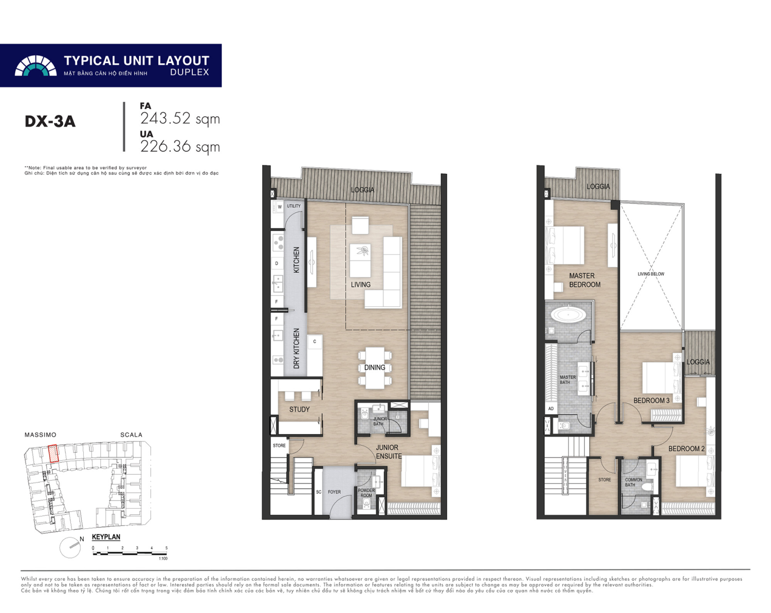 Mặt bằng Duplex The Opera Residence - Layout 4