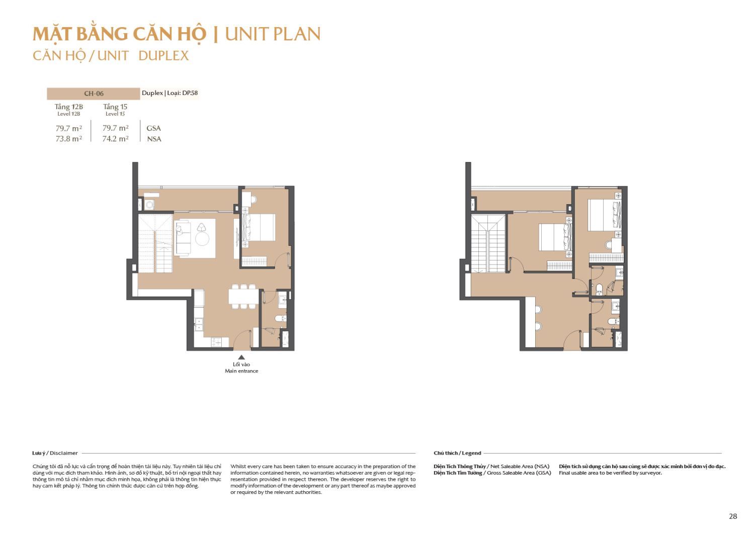 Layout căn hộ  Duplex to&agrave; B1 - Layout 17