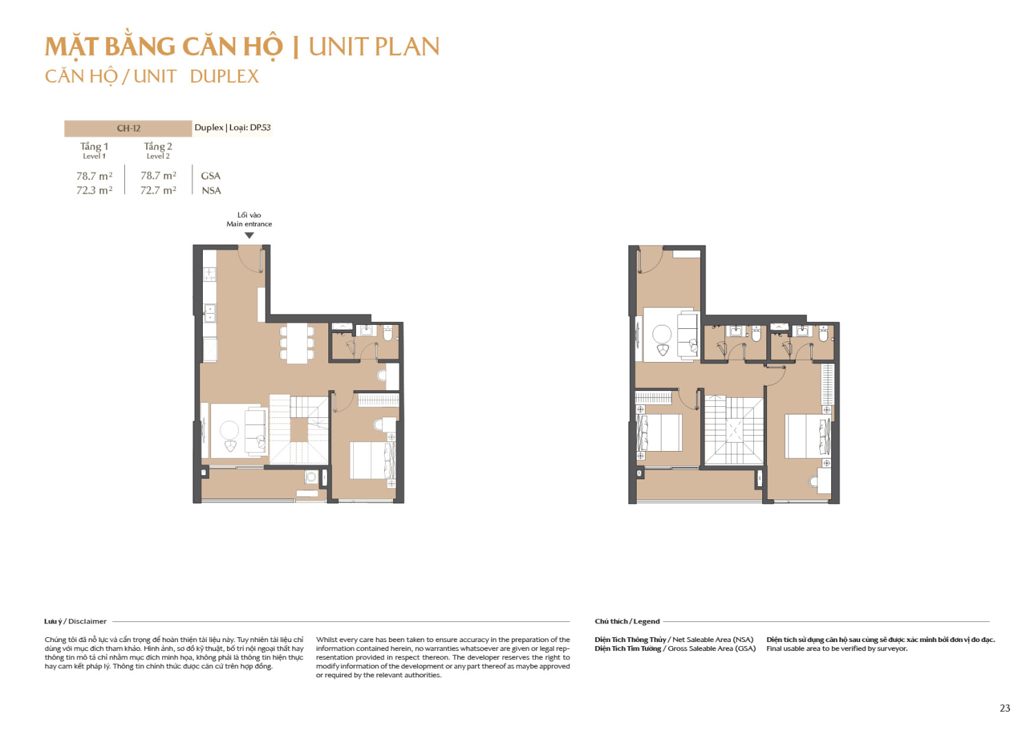 Layout căn hộ  Duplex to&agrave; B1 - Layout 12
