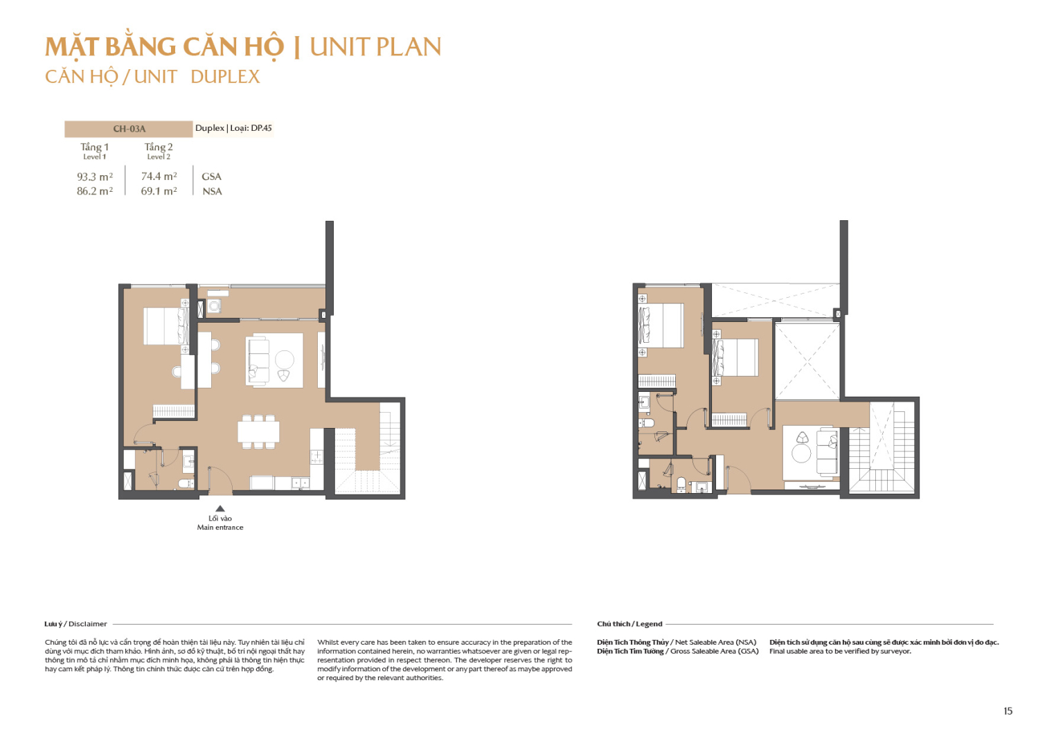 Layout căn hộ  Duplex to&agrave; B1 - Layout 4