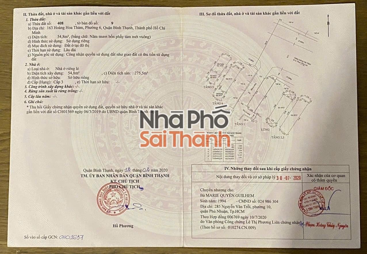 Hình ảnh Bán Nhà Mặt Tiền 163 Hoàng Hoa Thám, Phường 5, Bình Thạnh