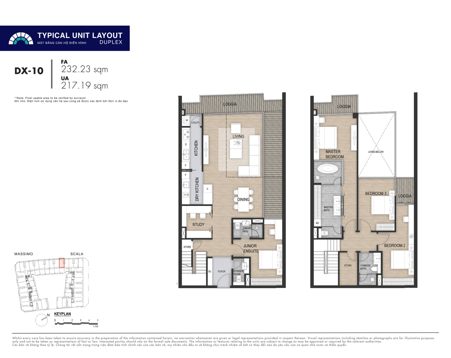 Mặt bằng Duplex The Opera Residence - Layout 10