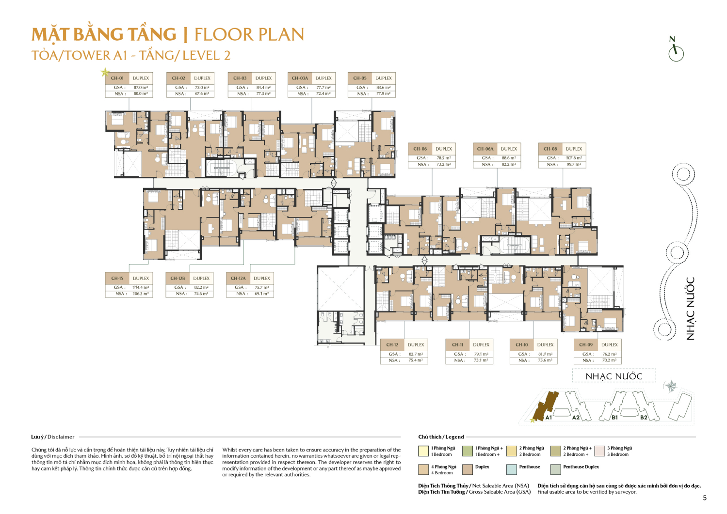 Mặt bằng To&agrave; A1 - Layout 3