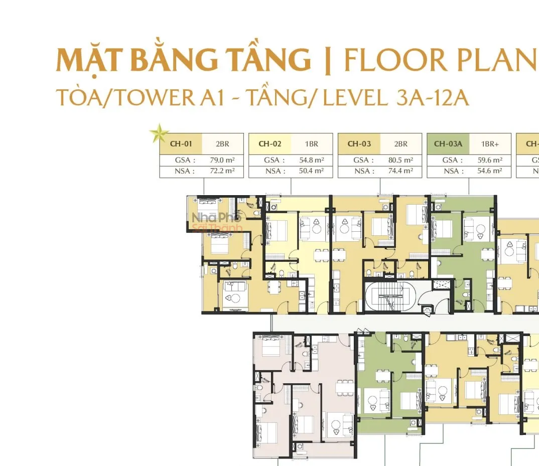 Hình ảnh Căn hộ A1-11-01 – Tòa A1 tầng 11 | 2 Phòng ngủ | View Sông Rạch Chiếc | Masteri Park Place