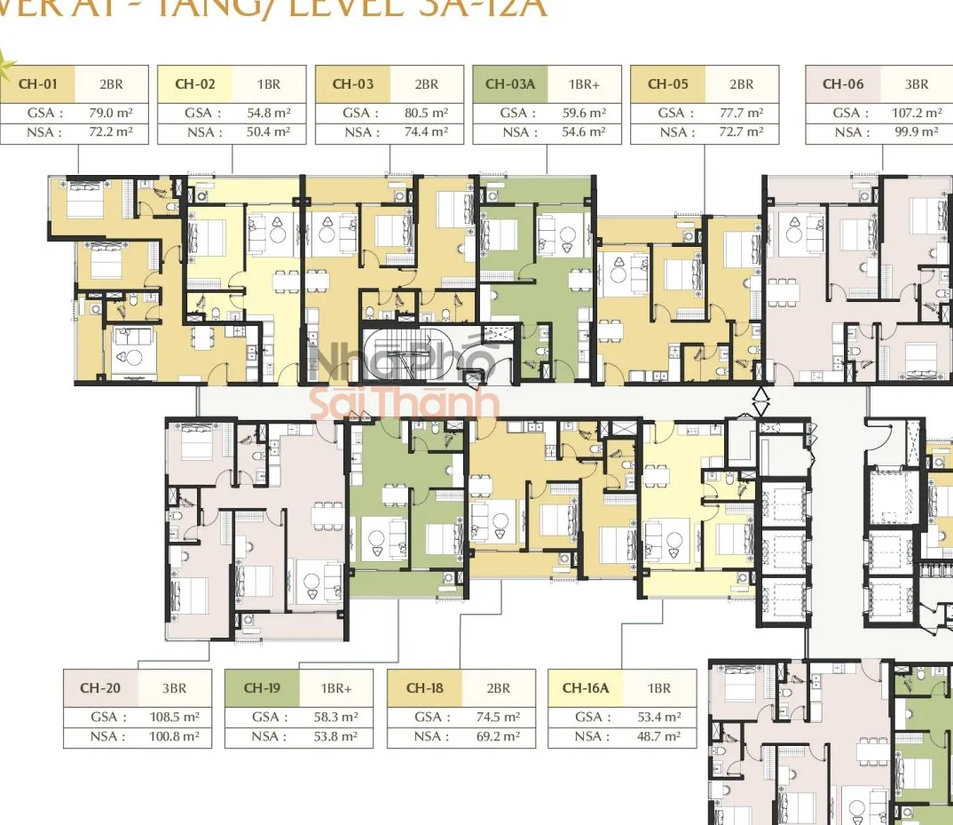 Hình ảnh Căn hộ A1-07-03A – Tòa A1 tầng 07 | 1+ Phòng ngủ | View Sông Rạch Chiếc | Masteri Park Place