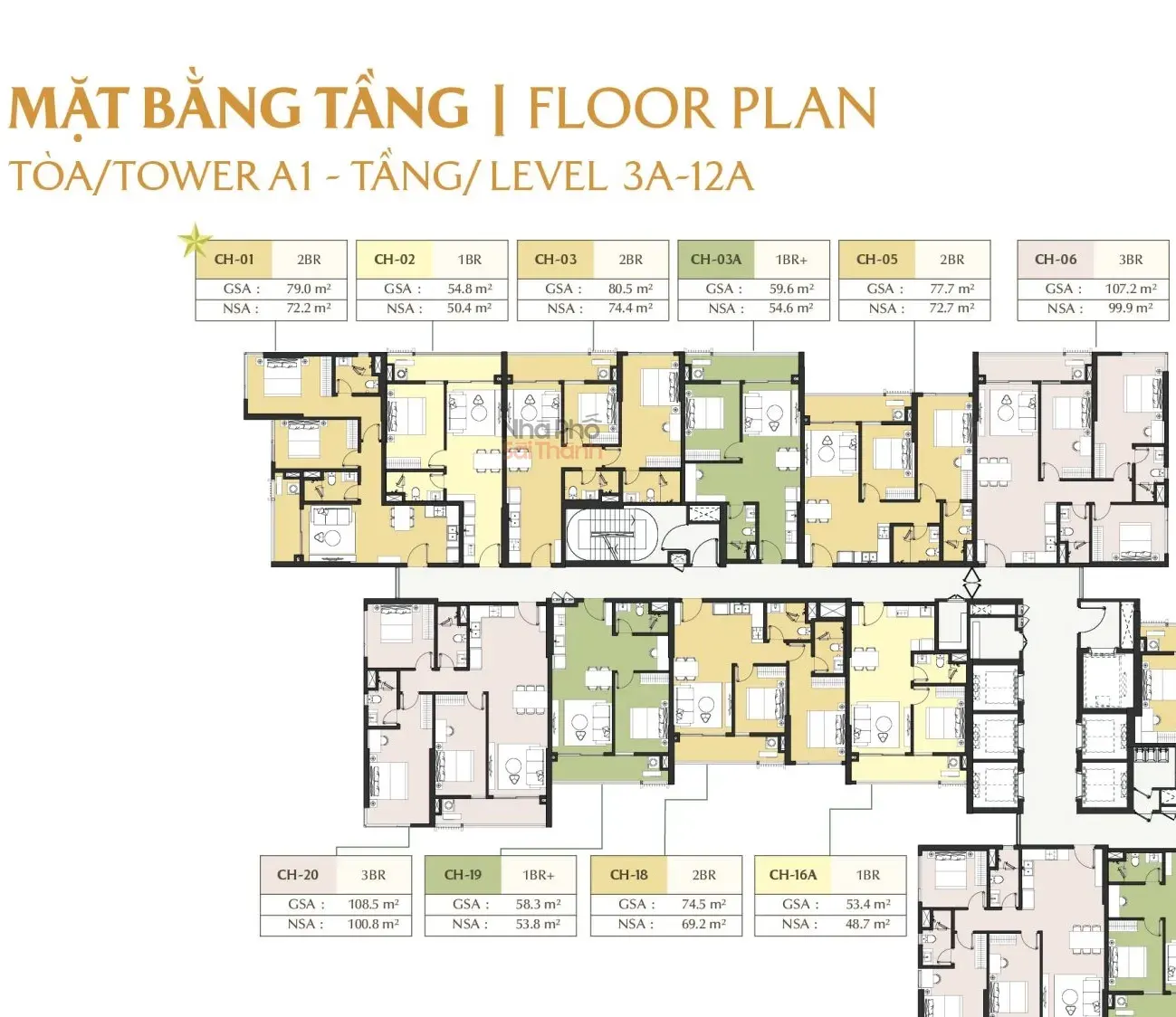 Hình ảnh Căn hộ A1-10-03 – Tòa A1 tầng 10 | 2 Phòng ngủ | View Sông Rạch Chiếc | Masteri Park Place