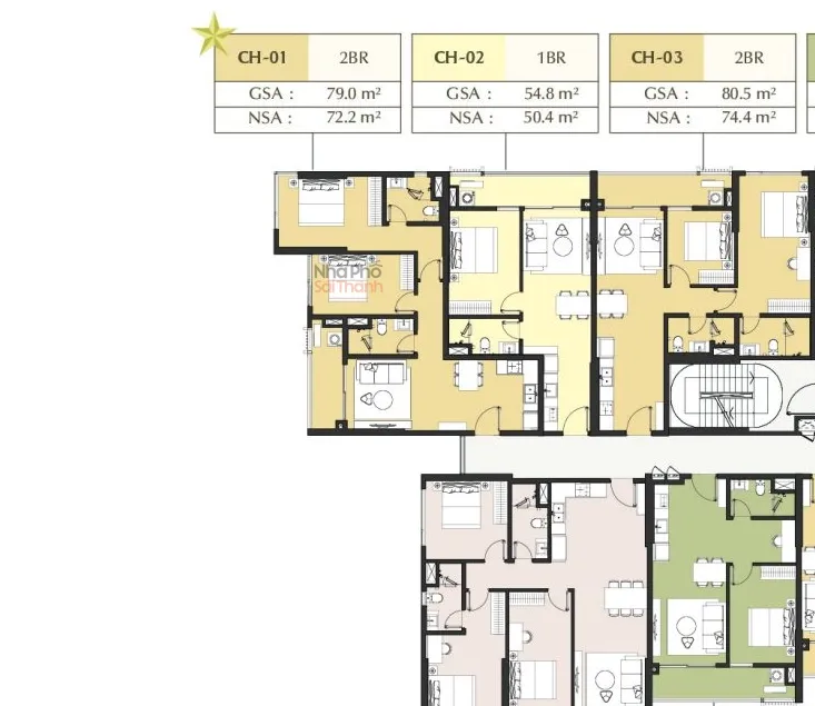 Hình ảnh Căn hộ A1-08-01 – Tòa A1 tầng 08 | 2 Phòng ngủ | View Sông Rạch Chiếc | Masteri Park Place