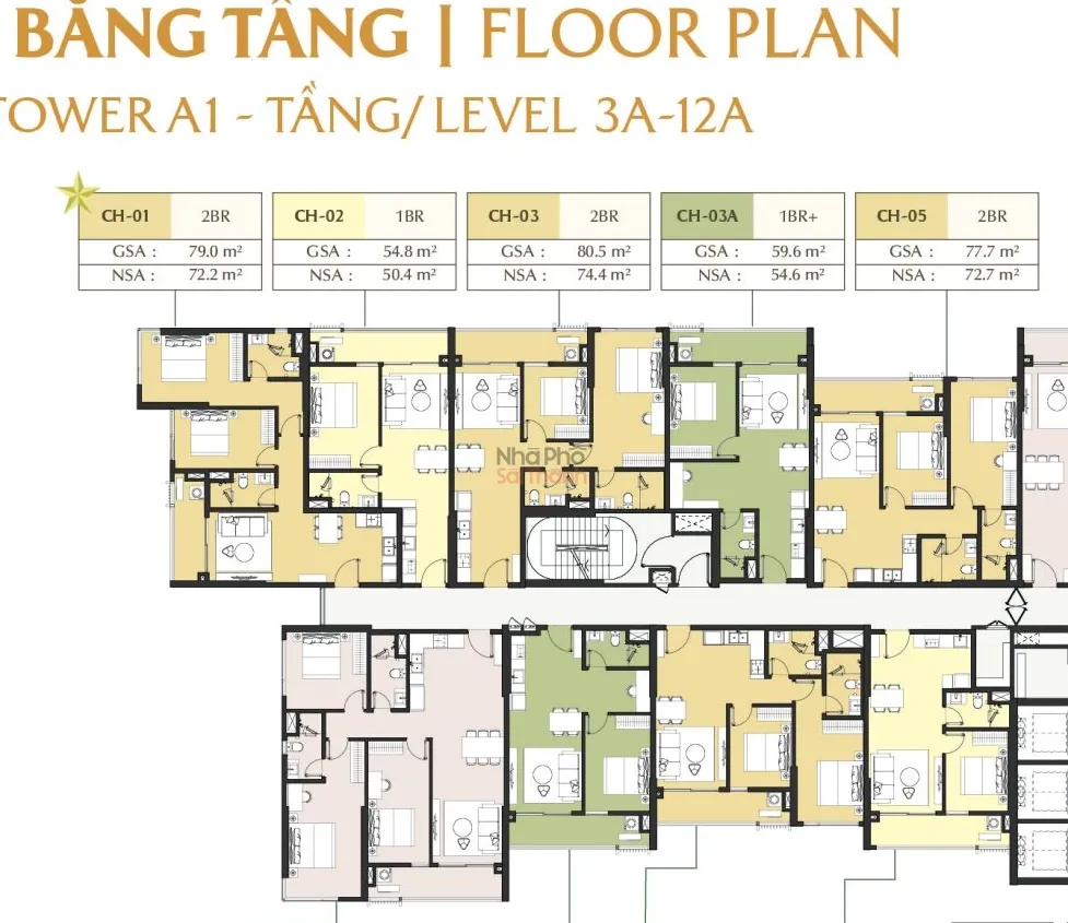 Hình ảnh Căn hộ A1-09-03 – Tòa A1 tầng 09 | 2 Phòng ngủ | View Sông Rạch Chiếc | Masteri Park Place
