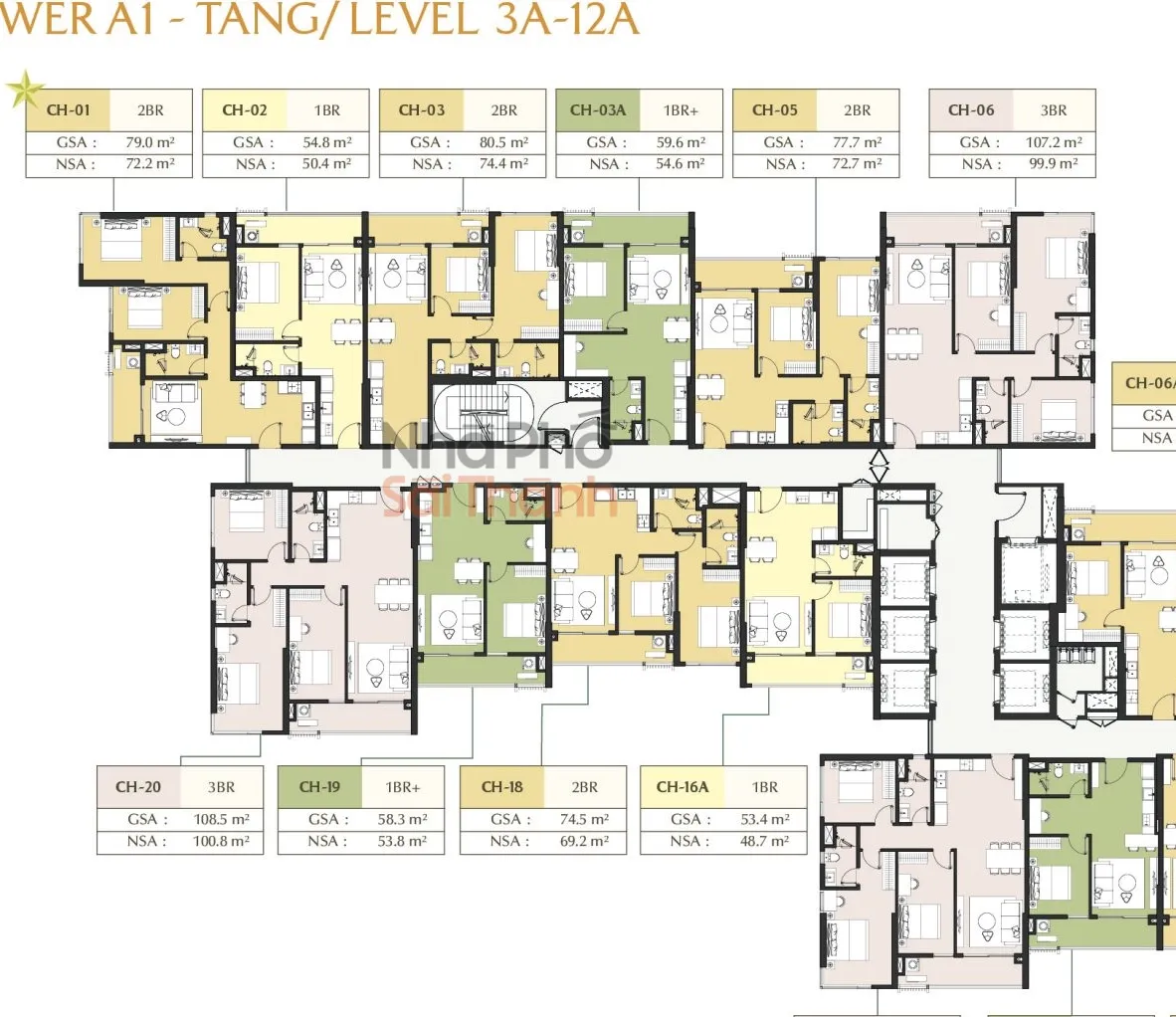 Hình ảnh Căn hộ A1-07-05 – Tòa A1 tầng 07 | 2 Phòng ngủ | View Sông Rạch Chiếc | Masteri Park Place