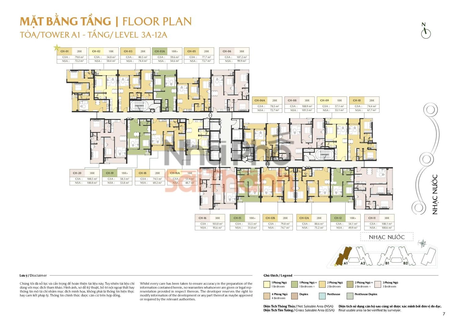 Hình ảnh Căn hộ A1-12-05 – Tòa A1 tầng 12 | 2 Phòng ngủ | View Sông Rạch Chiếc | Masteri Park Place