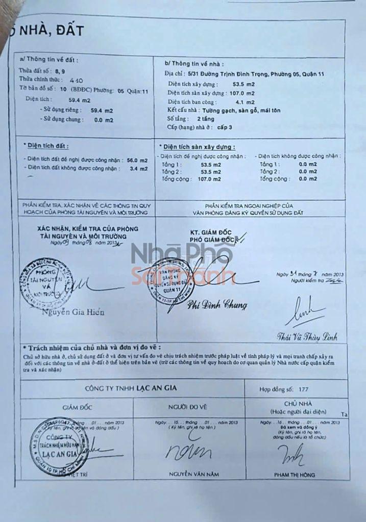 Hình ảnh Bán nhà Hẻm 5/31 Trịnh Đình Trọng, Phường 5, Quận 11