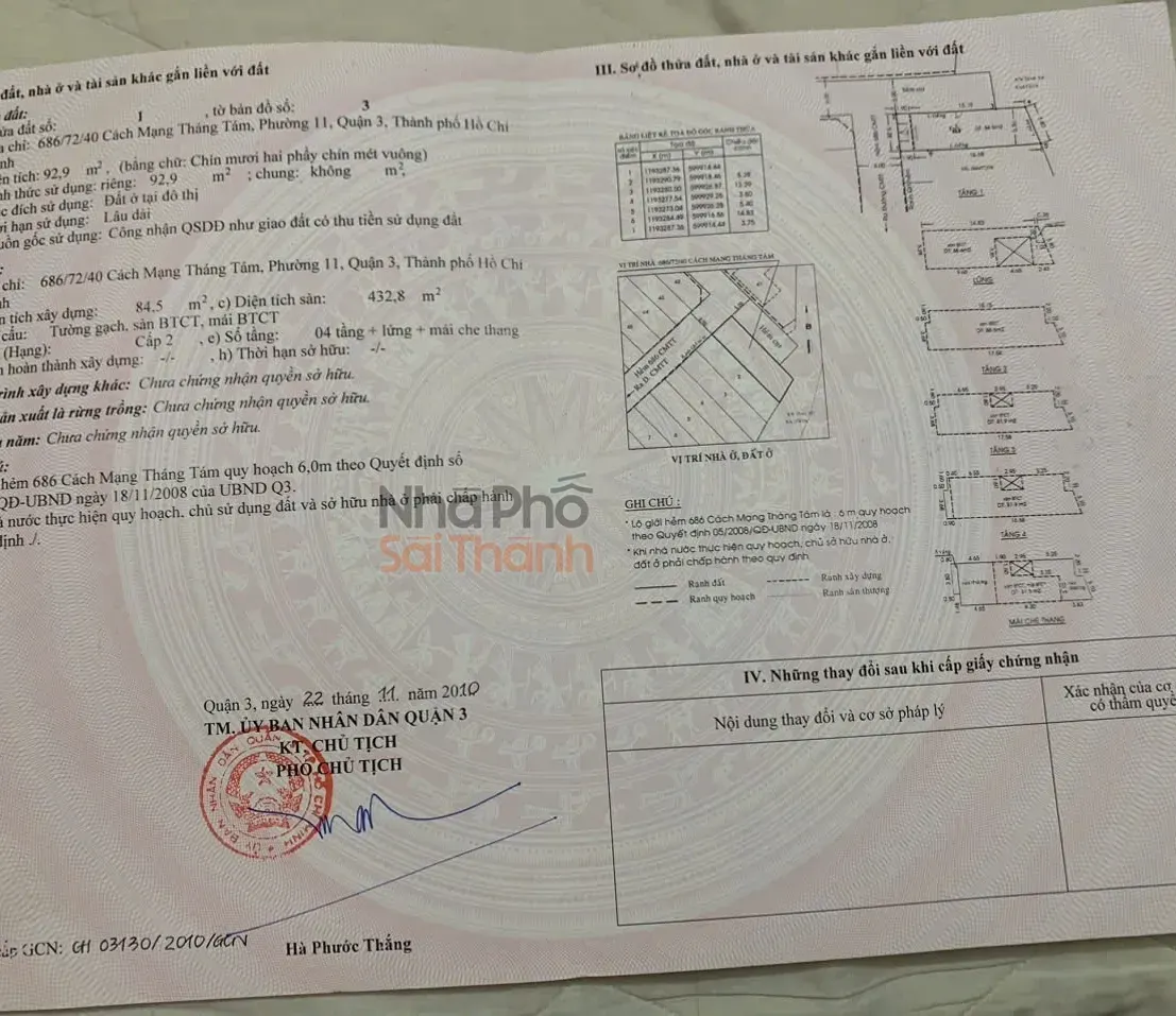 Hình ảnh Bán Nhà Hẻm Xe Hơi 686/72/40 Cách Mạng Tháng 8, P.11, Quận 3