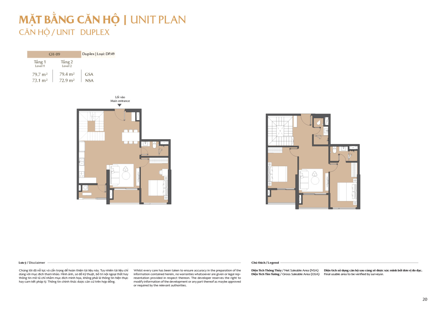 Layout căn hộ  Duplex to&agrave; B2 - Layout 9