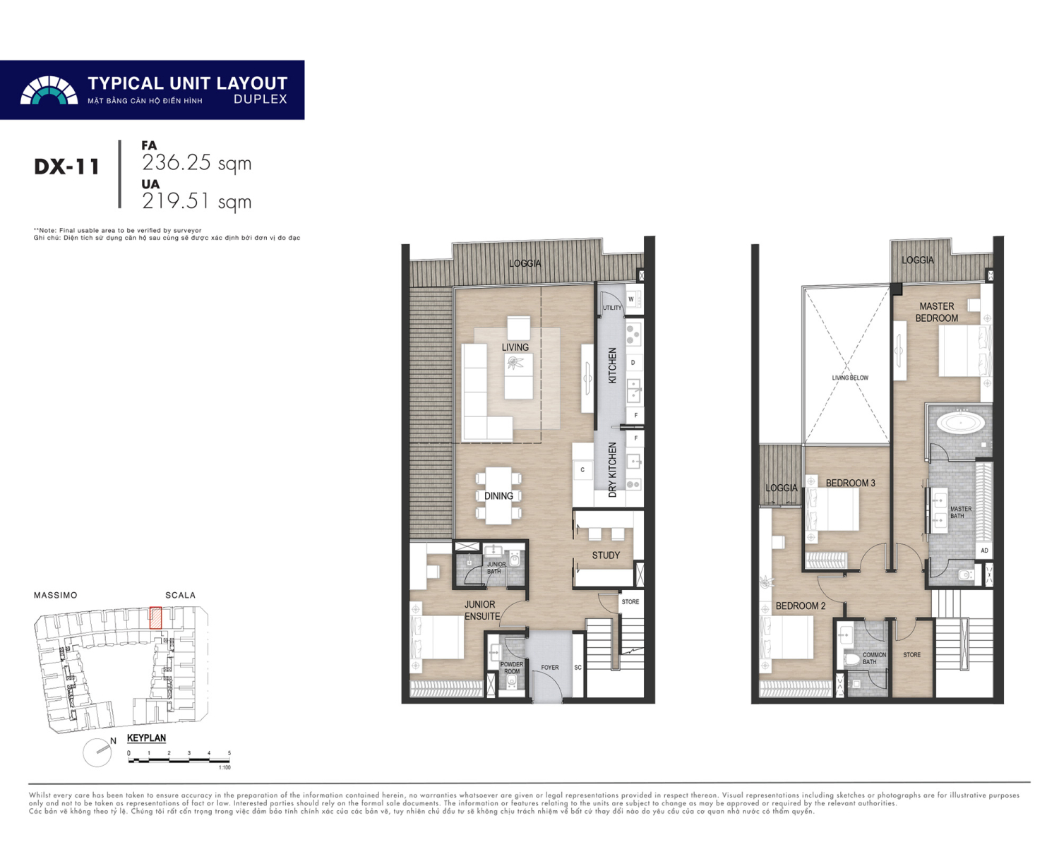 Mặt bằng Duplex The Opera Residence - Layout 11