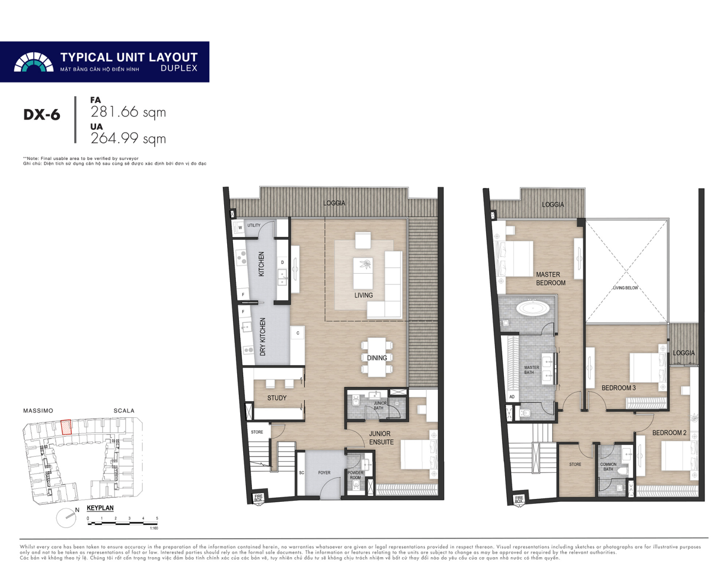 Mặt bằng Duplex The Opera Residence - Layout 6