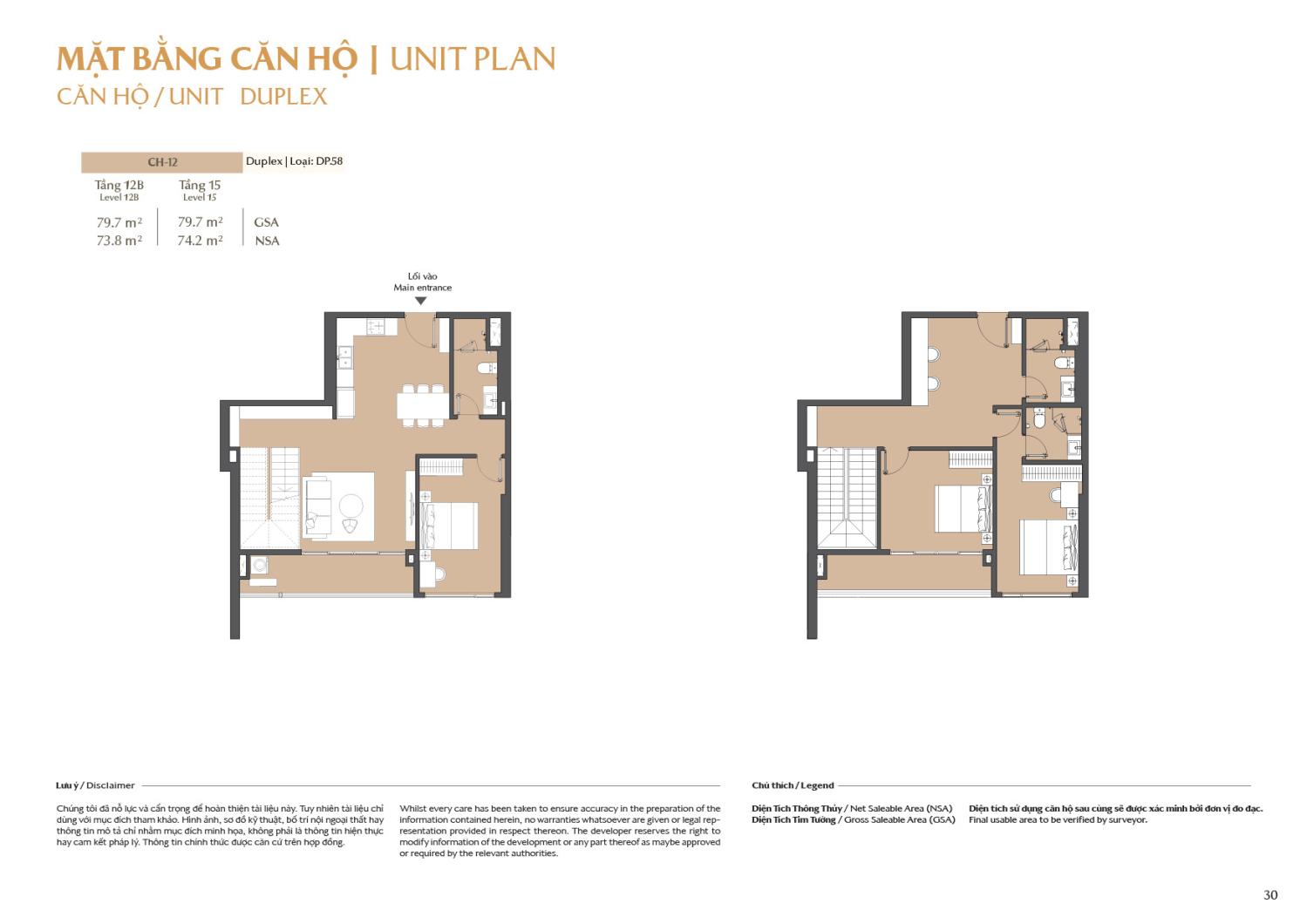 Layout căn hộ  Duplex to&agrave; B2 - Layout 19