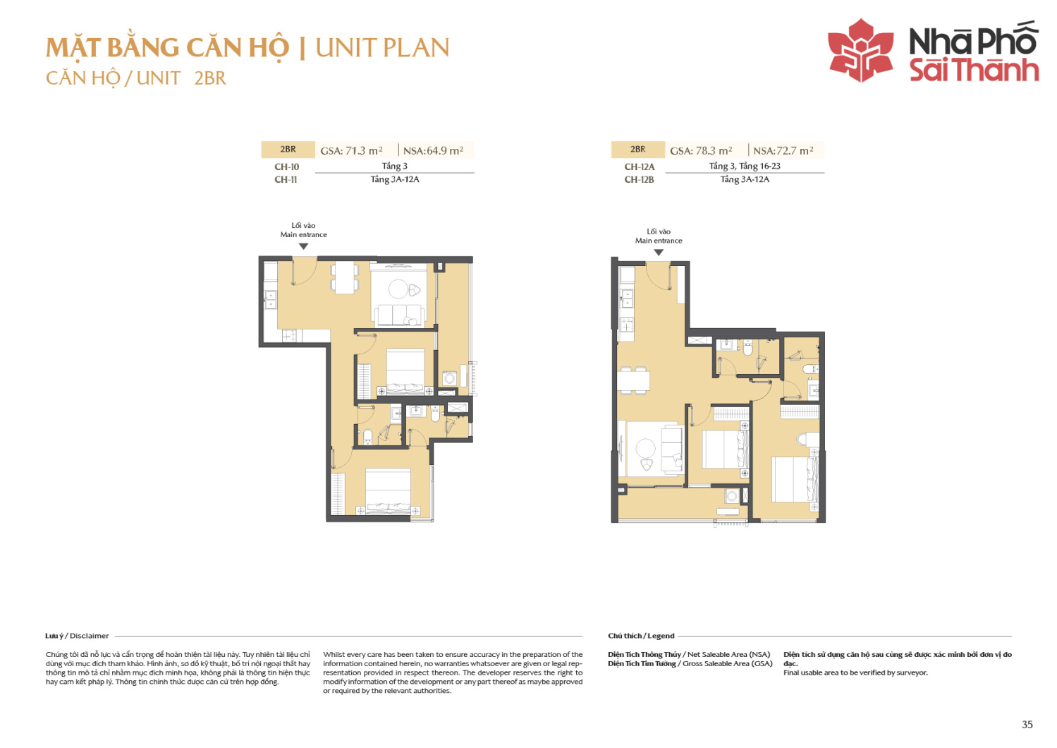 Layout căn hộ 2 ph&ograve;ng ngủ to&agrave; A2 - Layout 1