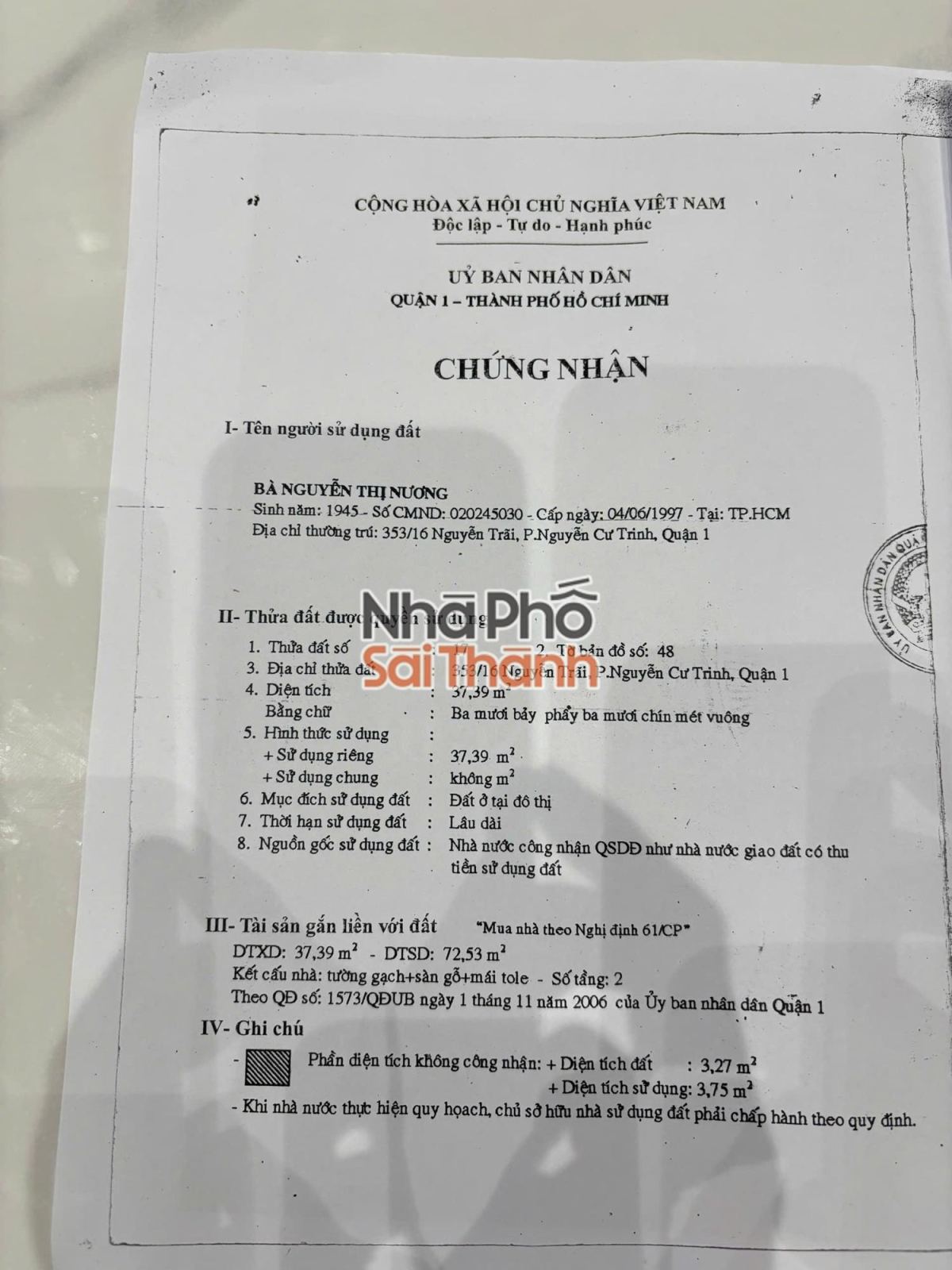 Hình ảnh Bán Nhà Hẻm Xe Hơi 353/16 Nguyễn Trãi, Cầu Ông Lãnh