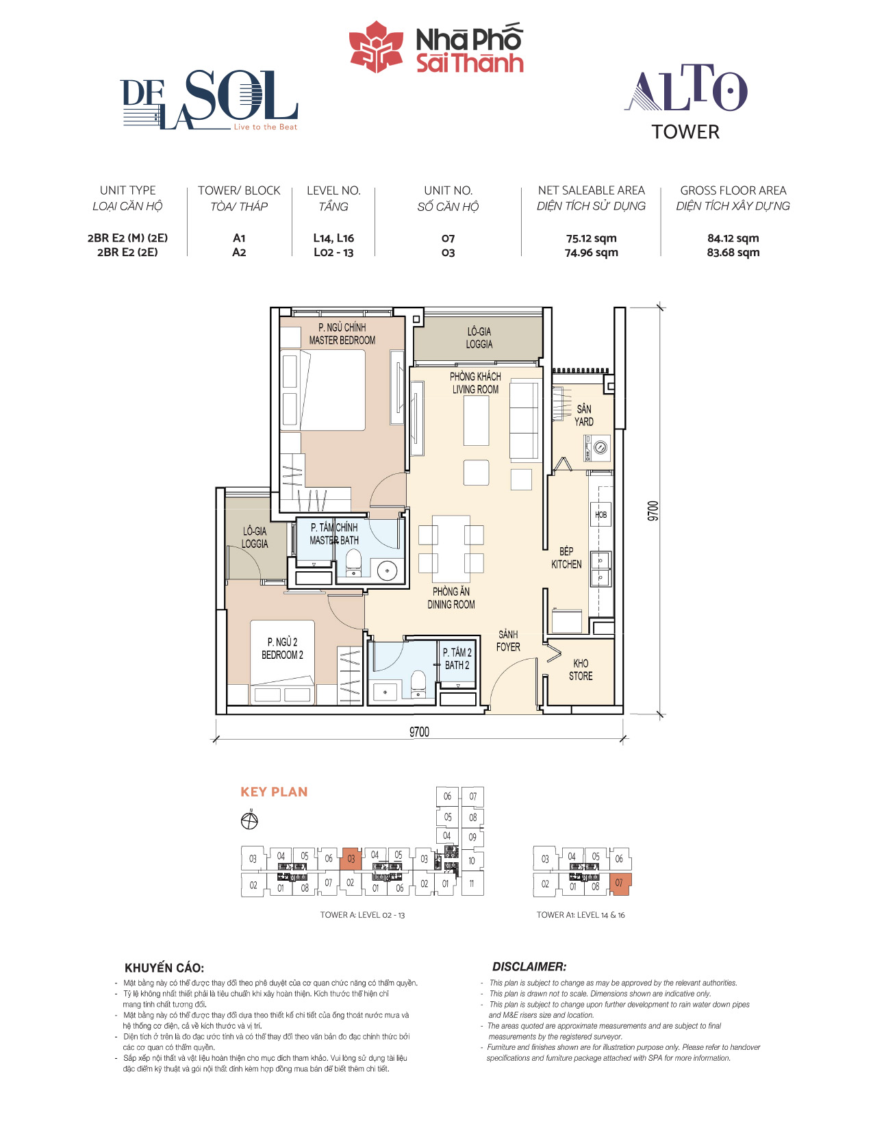 Mặt bằng To&agrave; Alto - Layout 3