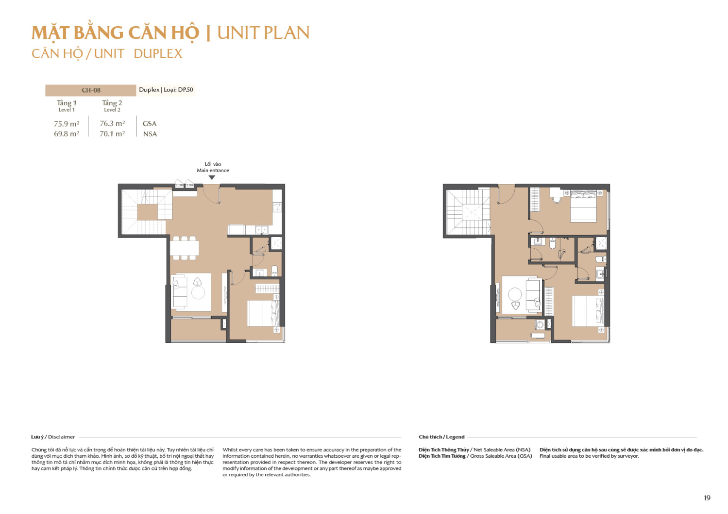 Layout căn hộ  Duplex to&agrave; B2 - Layout 8