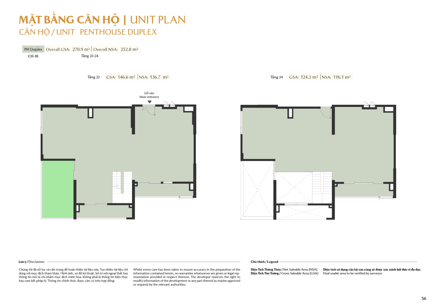 Layout căn hộ Penhouse Duplex  A1 - Layout 10