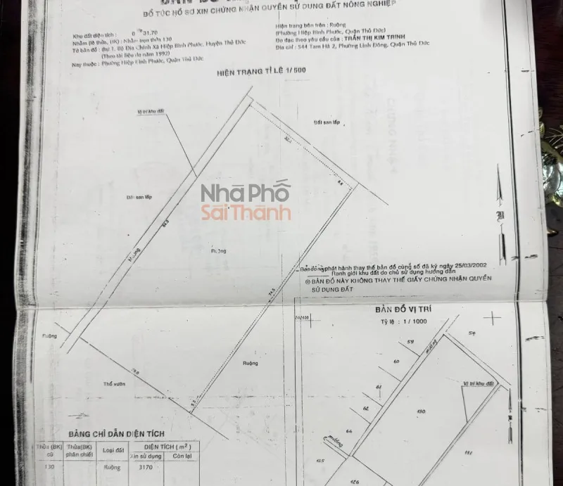 Hình ảnh Bán đất Thửa 70 Tờ 01 Hiệp Bình Phước