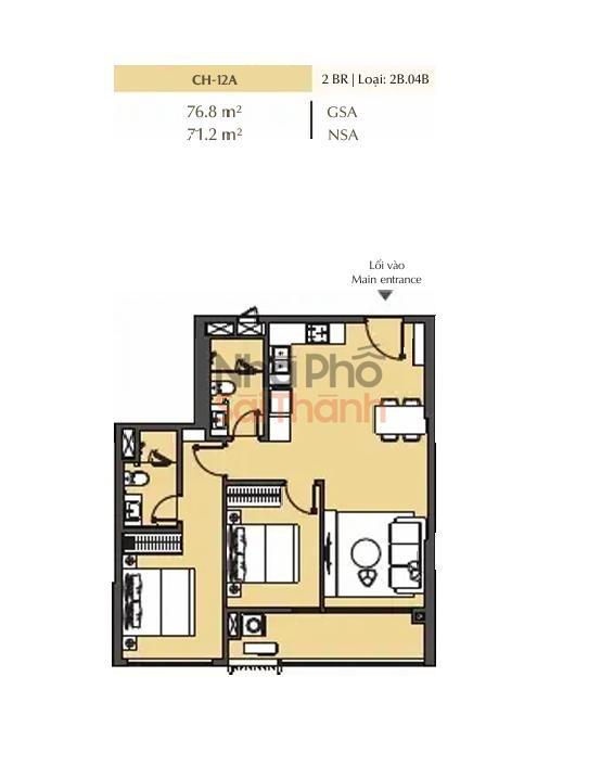 Hình ảnh Bán căn hộ 2 Phòng ngủ Masteri Park Place – B1 | 76.8m² | View Nội khu