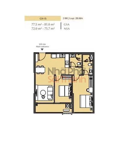 Hình ảnh Bán căn hộ 2 Phòng ngủ Masteri Park Place toà B2 | 77.5m² | View Đường lớn - Nội khu