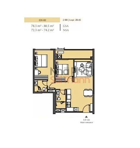Hình ảnh Bán căn hộ 2 Phòng ngủ Masteri Park Place toà B2 | 78.3m² | View Đường lớn - Nội khu