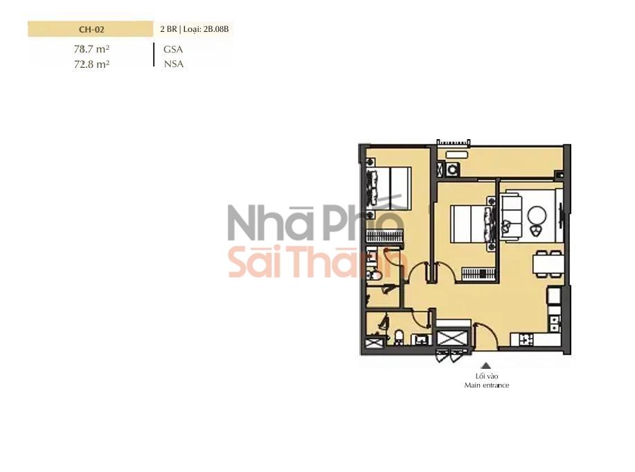 Hình ảnh Bán căn hộ 2 Phòng ngủ Masteri Park Place – B1| 72.8m² | View công viên