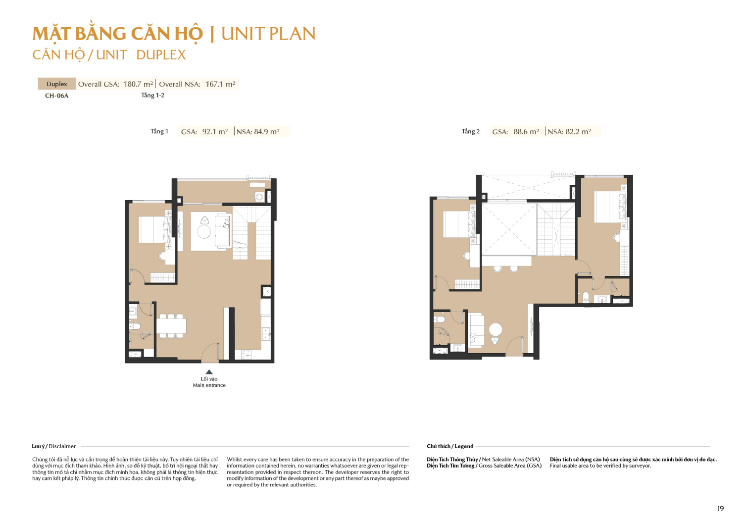 Layout căn hộ  Duplex to&agrave; A1 - Layout 7